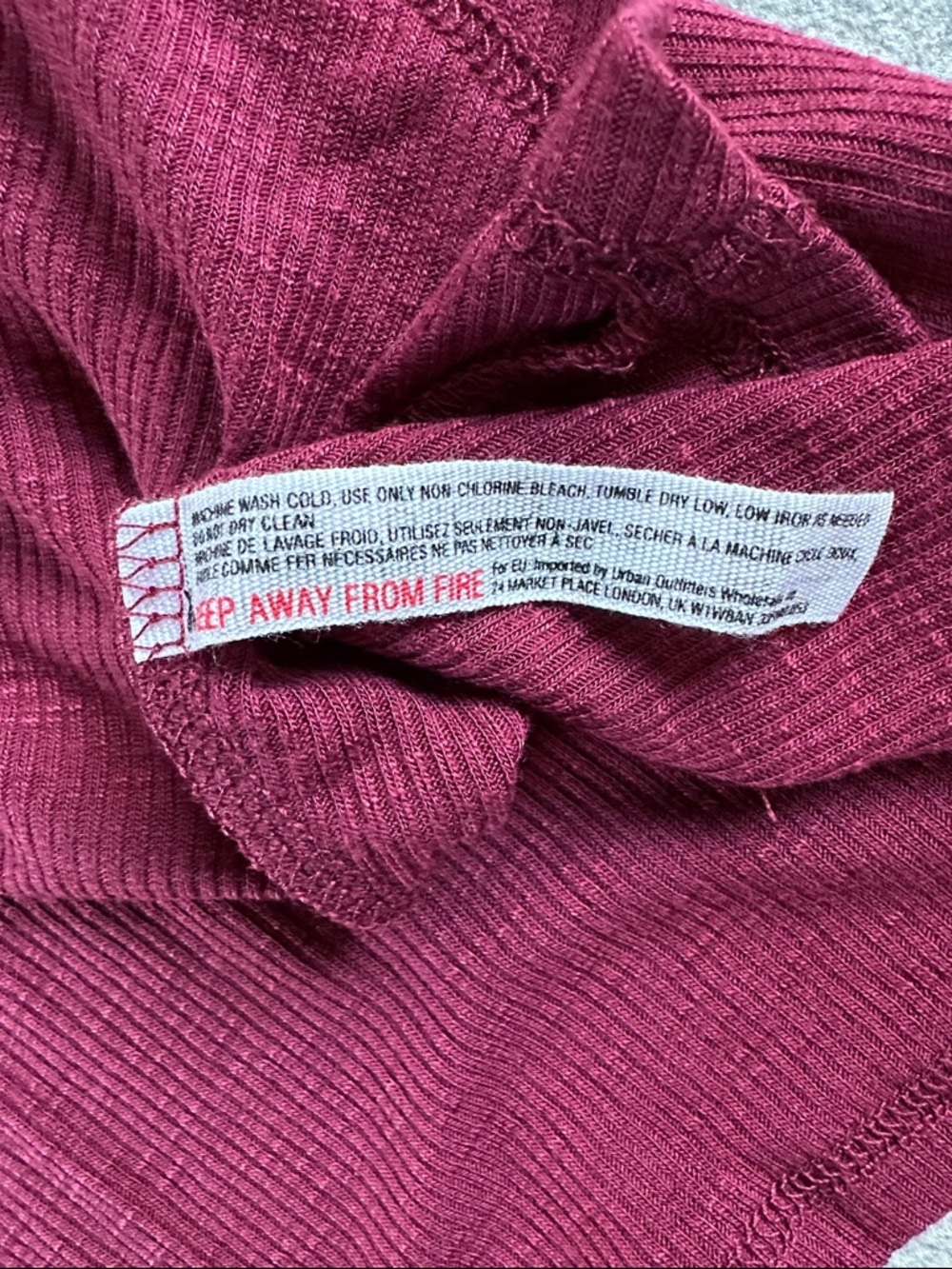 NWOT Free People Lightweight Flowy Ribbed Racerback Burgundy Long Beach Tank XS - Picture 8 of 16